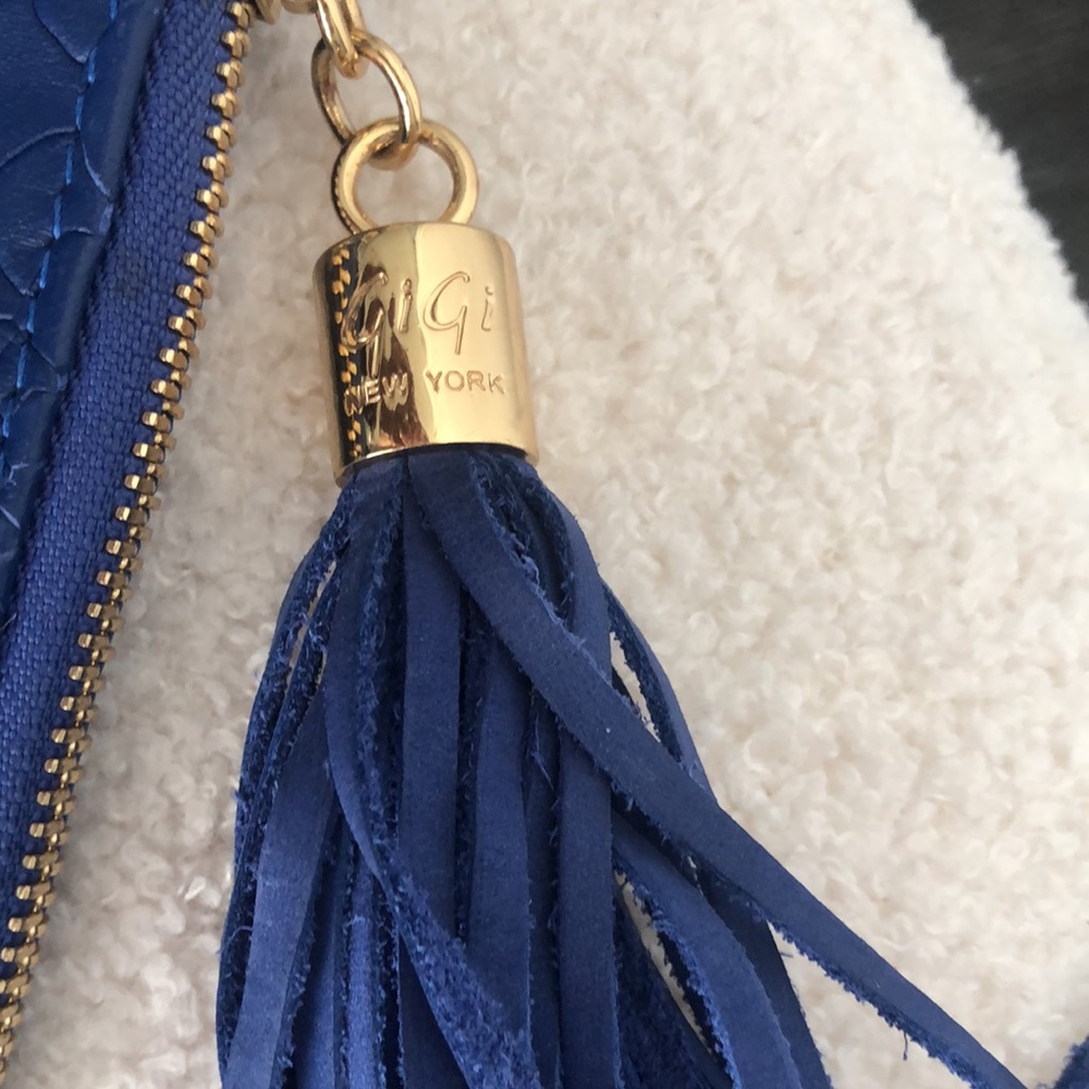 All In One Bag Navy Embossed Python Leather - image 3